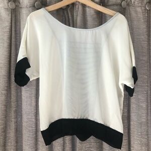 Ya Los Angeles White and Black Open Back Top